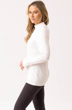 Ivory Knitted Stripe Turtle Neck Jumper