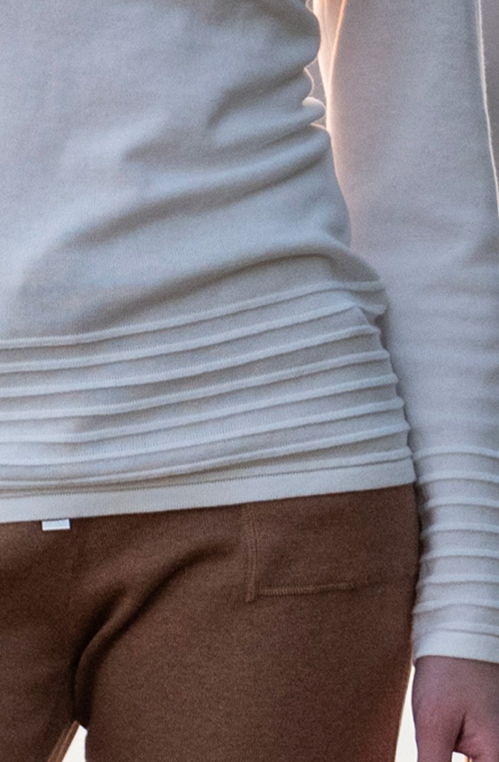 Ivory Ribbed Detail Jumper
