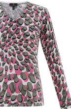Khaki and Pink Splodge Print Jumper