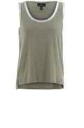 Khaki and Silver Shimmer Vest Top