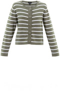Khaki and White Box Cardigan