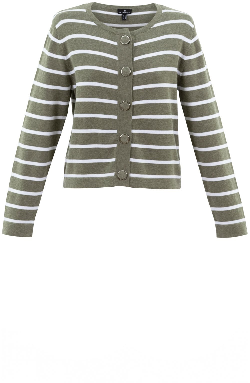 Khaki and White Box Cardigan