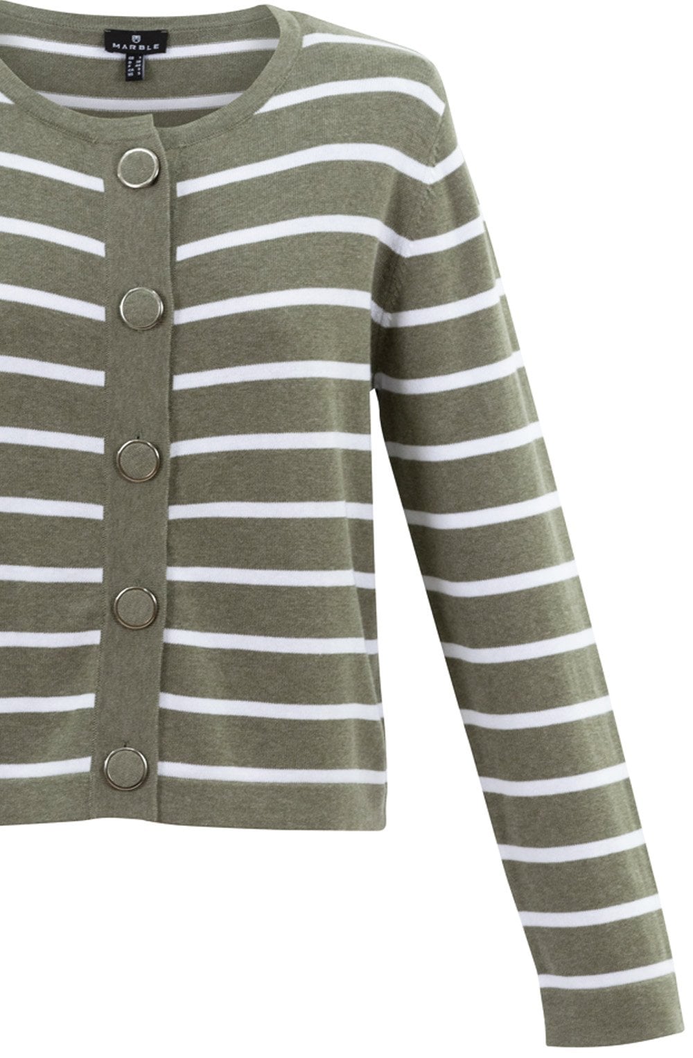 Khaki and White Box Cardigan