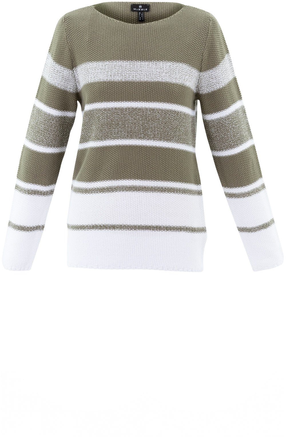 Khaki and White Distorted Stripe Jumper