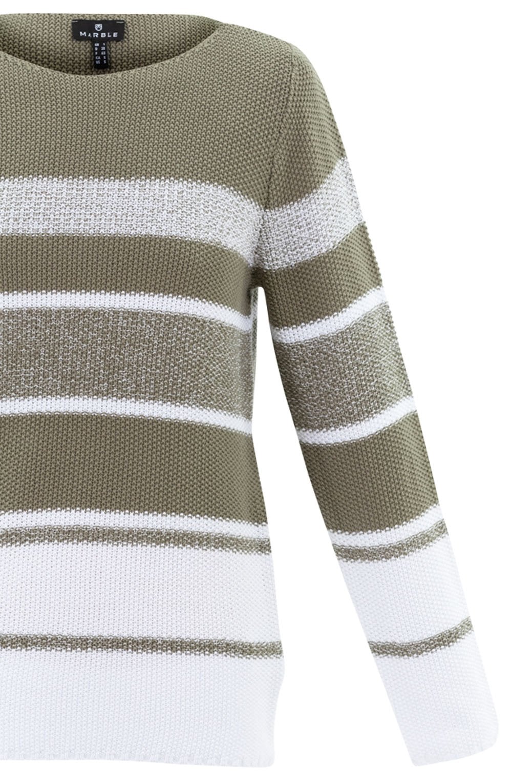 Khaki and White Distorted Stripe Jumper