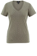 Khaki Diamante Sparkle T shirt
