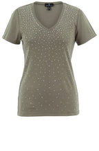 Khaki Diamante Sparkle T shirt