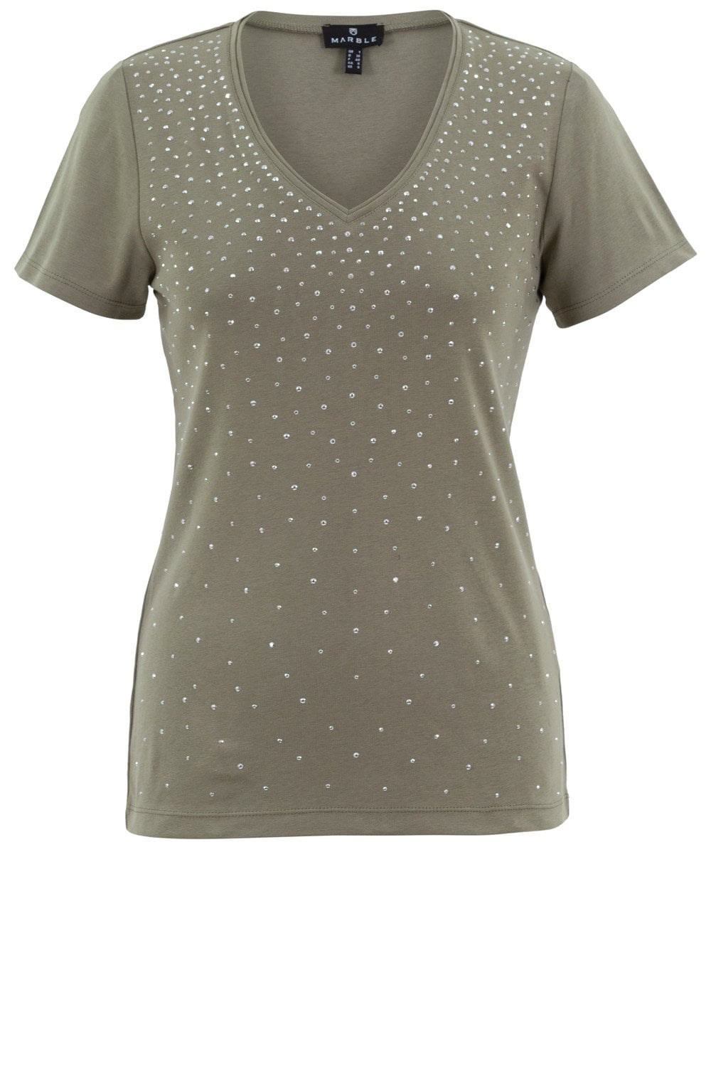 Khaki Diamante Sparkle T shirt