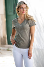Khaki Diamante Sparkle T shirt
