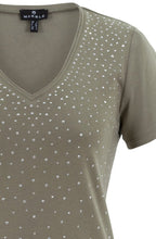 Khaki Diamante Sparkle T shirt