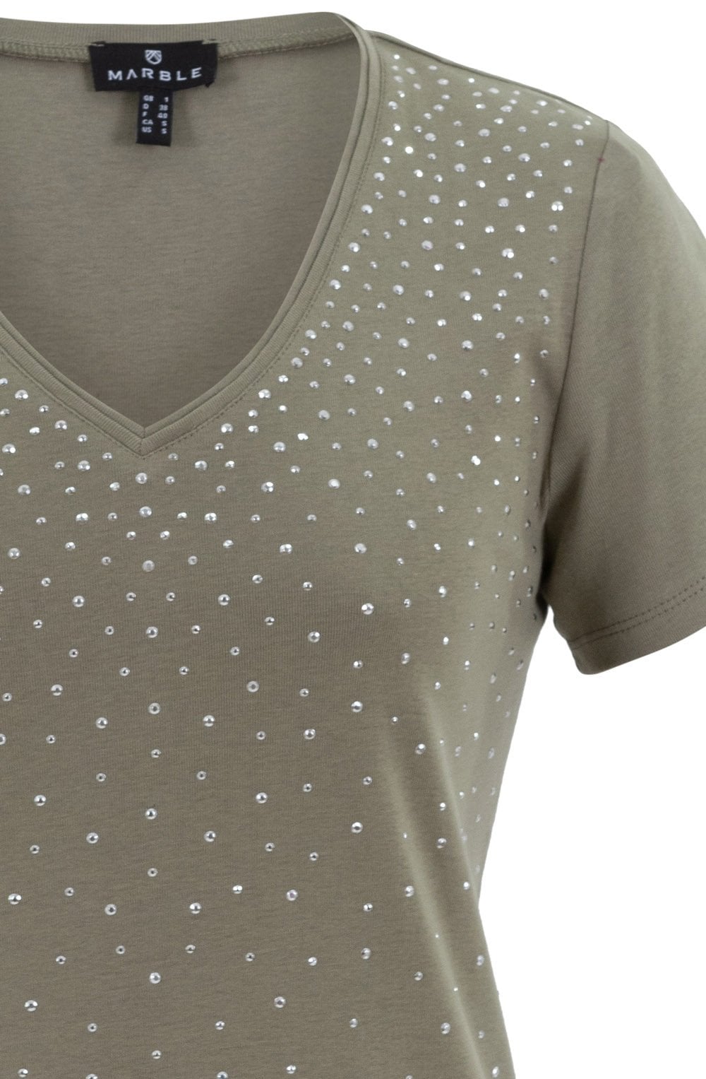 Khaki Diamante Sparkle T shirt