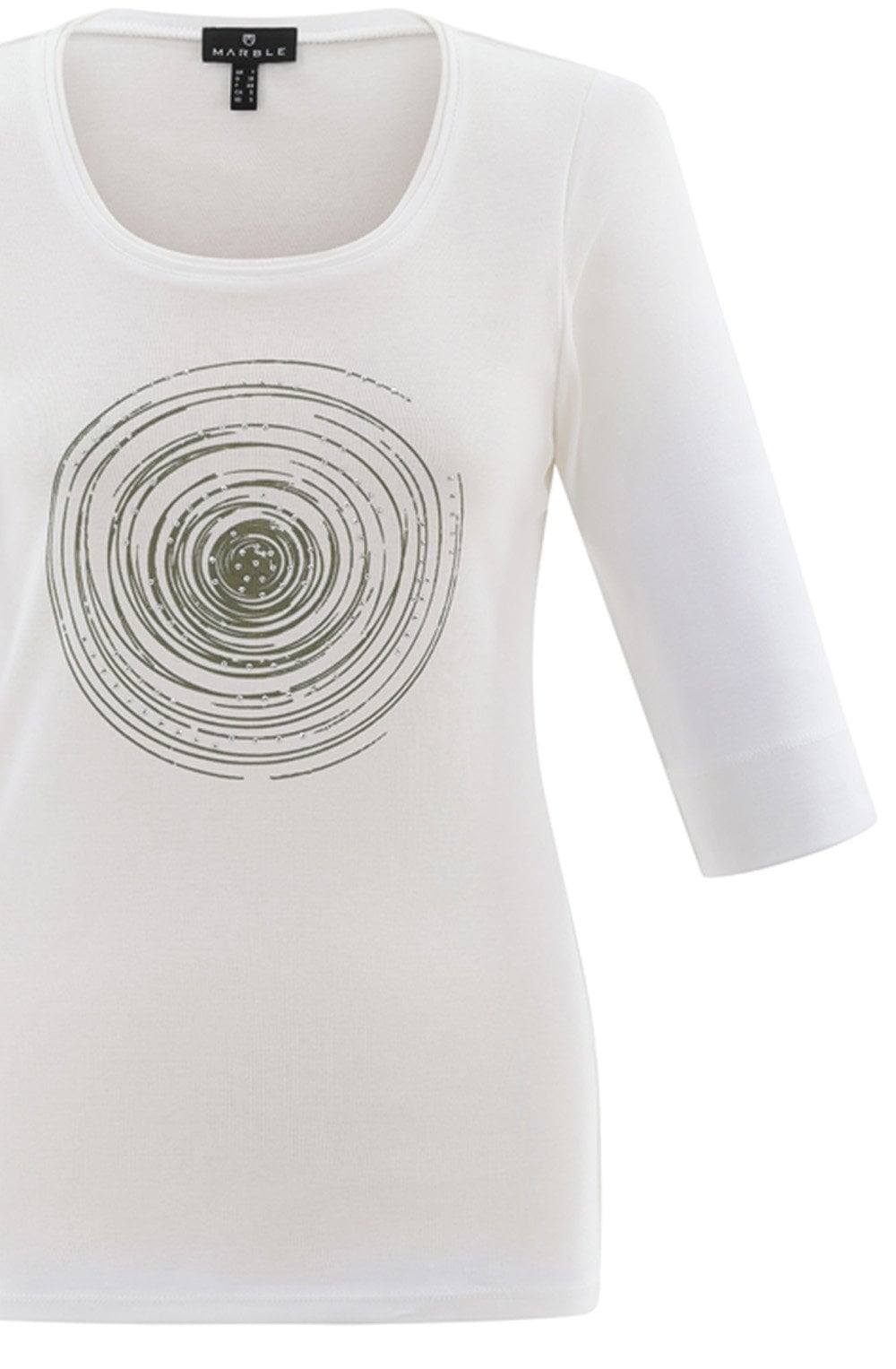 Khaki Diamante Swirl Sleeve Top