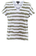 Khaki Distorted Stripe T Shirt