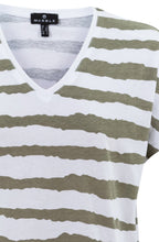 Khaki Distorted Stripe T Shirt