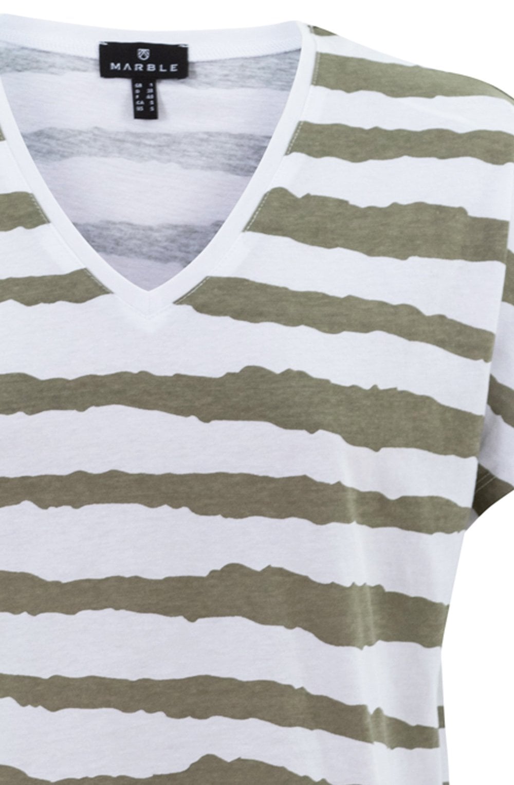 Khaki Distorted Stripe T Shirt