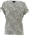 Khaki Drawstring Shouldered Top