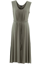Khaki Fit and Flare Jersey Dress