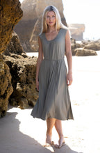 Khaki Fit and Flare Jersey Dress