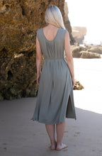 Khaki Fit and Flare Jersey Dress