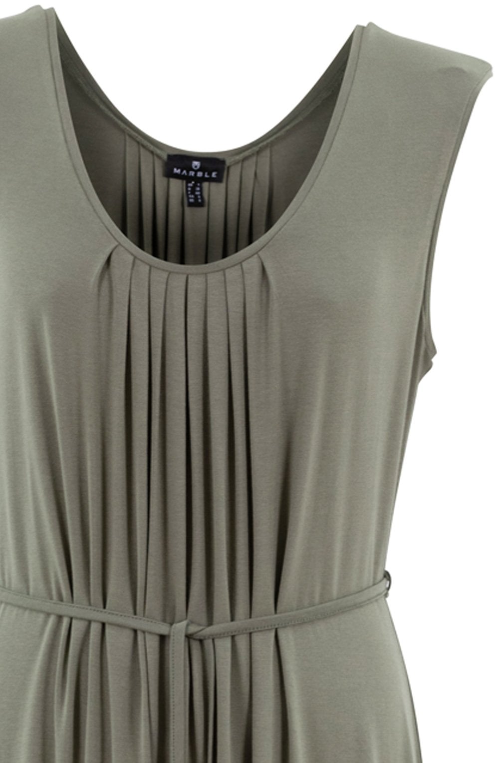 Khaki Fit and Flare Jersey Dress