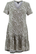 Khaki Flared Skirt Dress