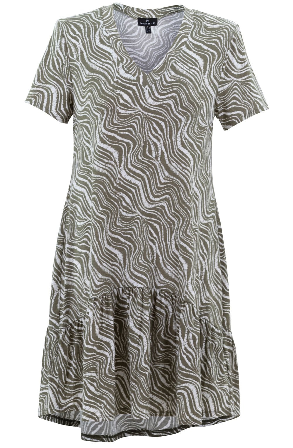Khaki Flared Skirt Dress