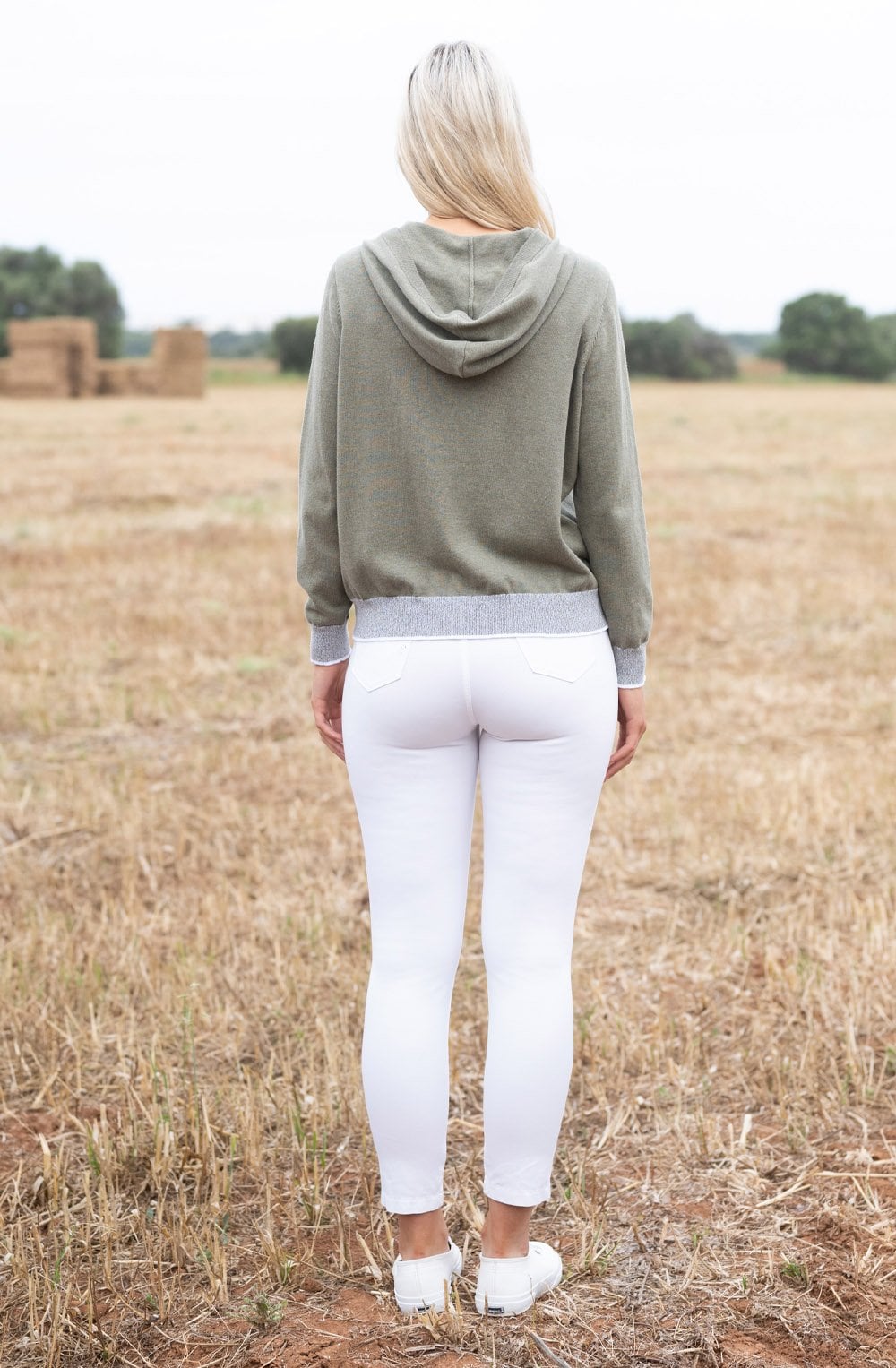 Khaki Hooded Cardigan