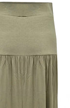 Khaki Jersey Tiered Skirt
