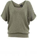 Khaki Layered Oversized Crochet Jumper