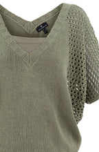 Khaki Layered Oversized Crochet Jumper