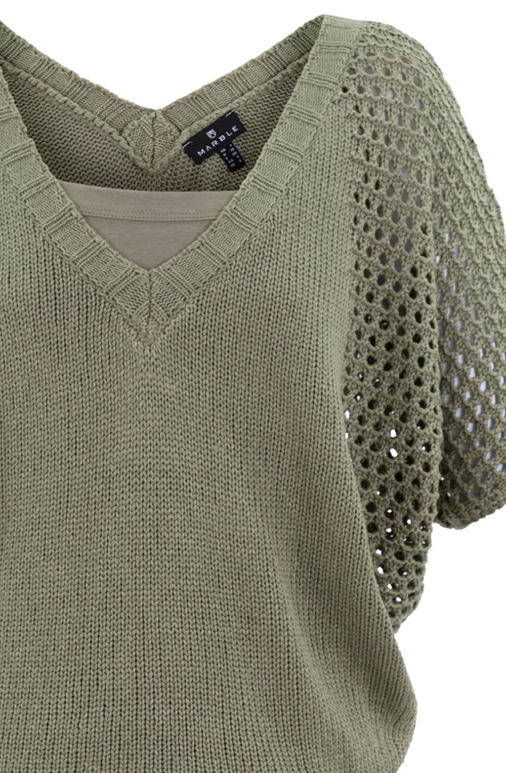 Khaki Layered Oversized Crochet Jumper