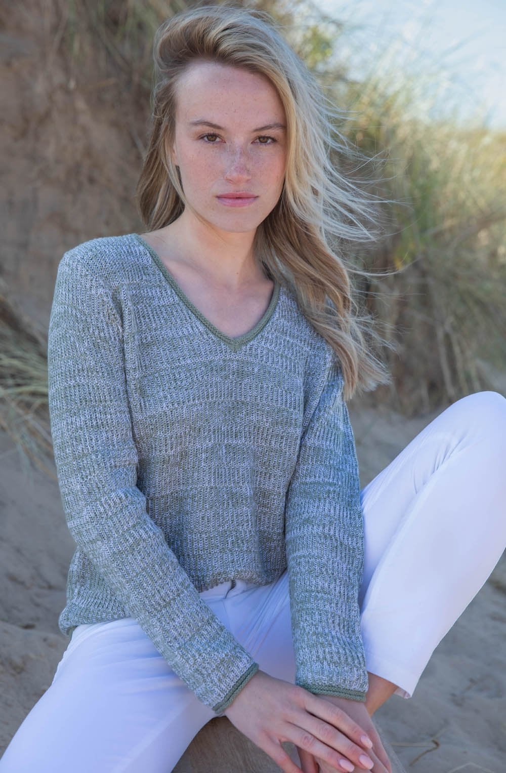 Khaki Marled Knit Jumper