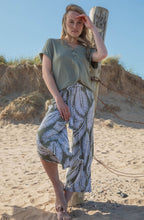 Khaki Palm Leaf Jersey Culottes