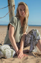 Khaki Palm Leaf Jersey Culottes