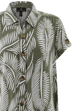 Khaki Palm Leaf Jersey Shirt Dress