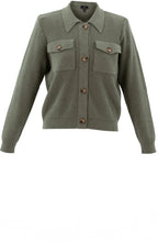 Khaki Perforated Knit Cardigan