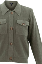 Khaki Perforated Knit Cardigan
