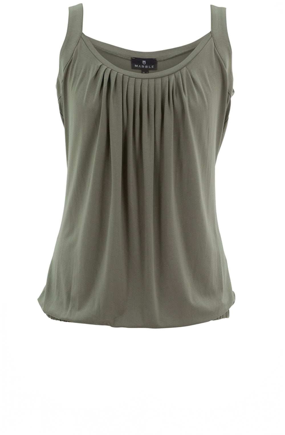Khaki Pleated Camisole Top