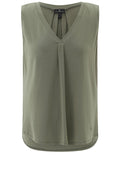 Khaki Pleated Vest Top