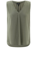Khaki Pleated Vest Top