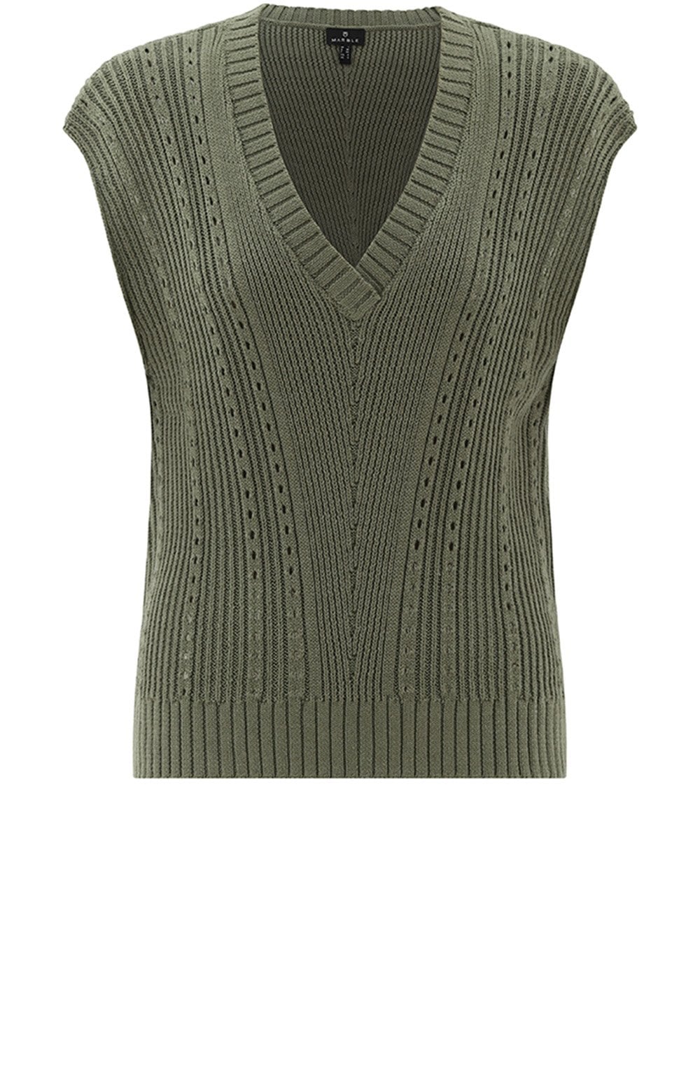Khaki Relaxed Knitted Vest