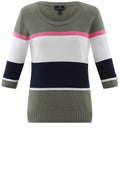 Khaki Ribbed Hem and Cuff Jumper