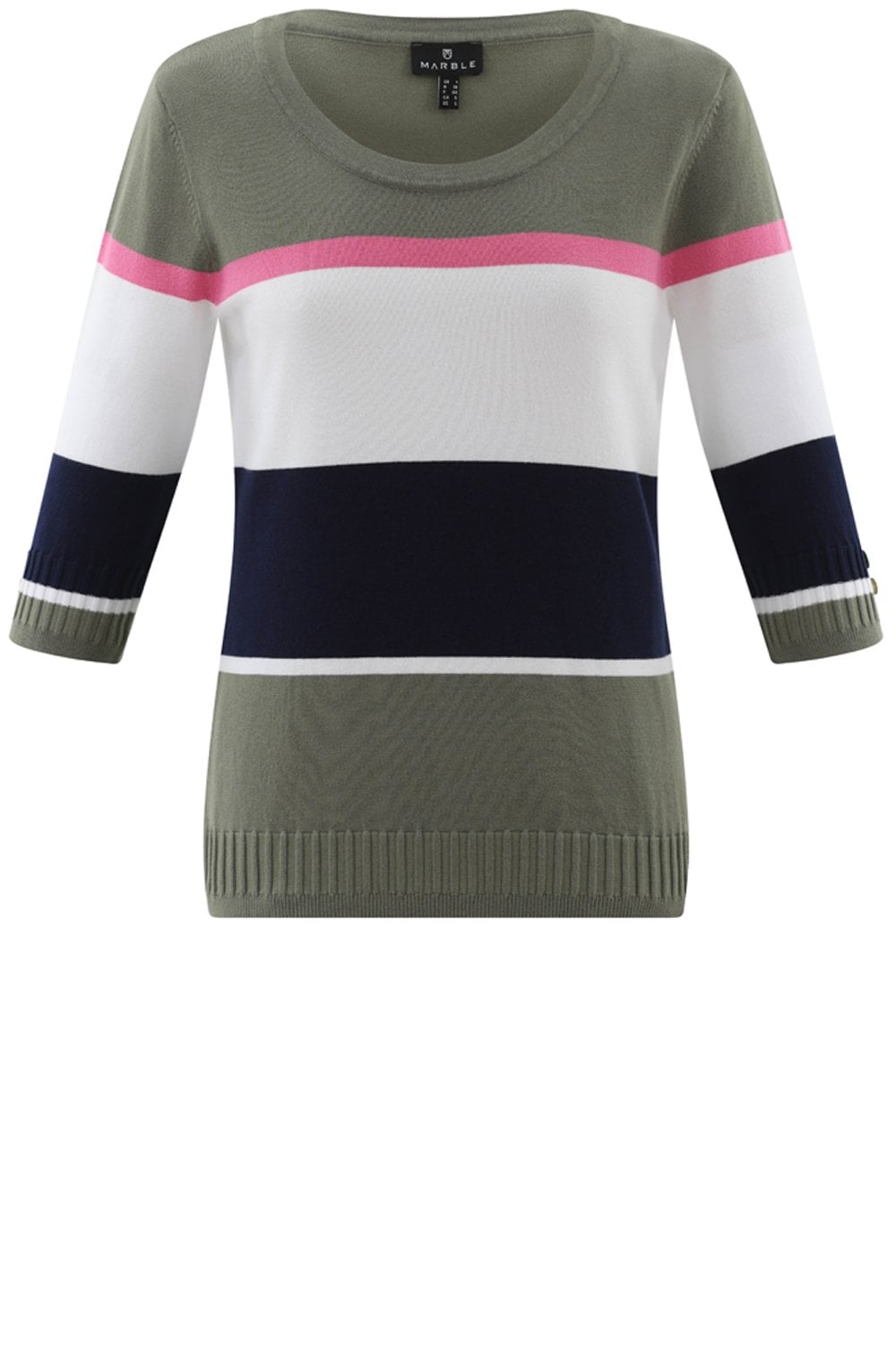 Khaki Ribbed Hem and Cuff Jumper