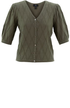 Khaki Short Sleeved Reversible Cardigan