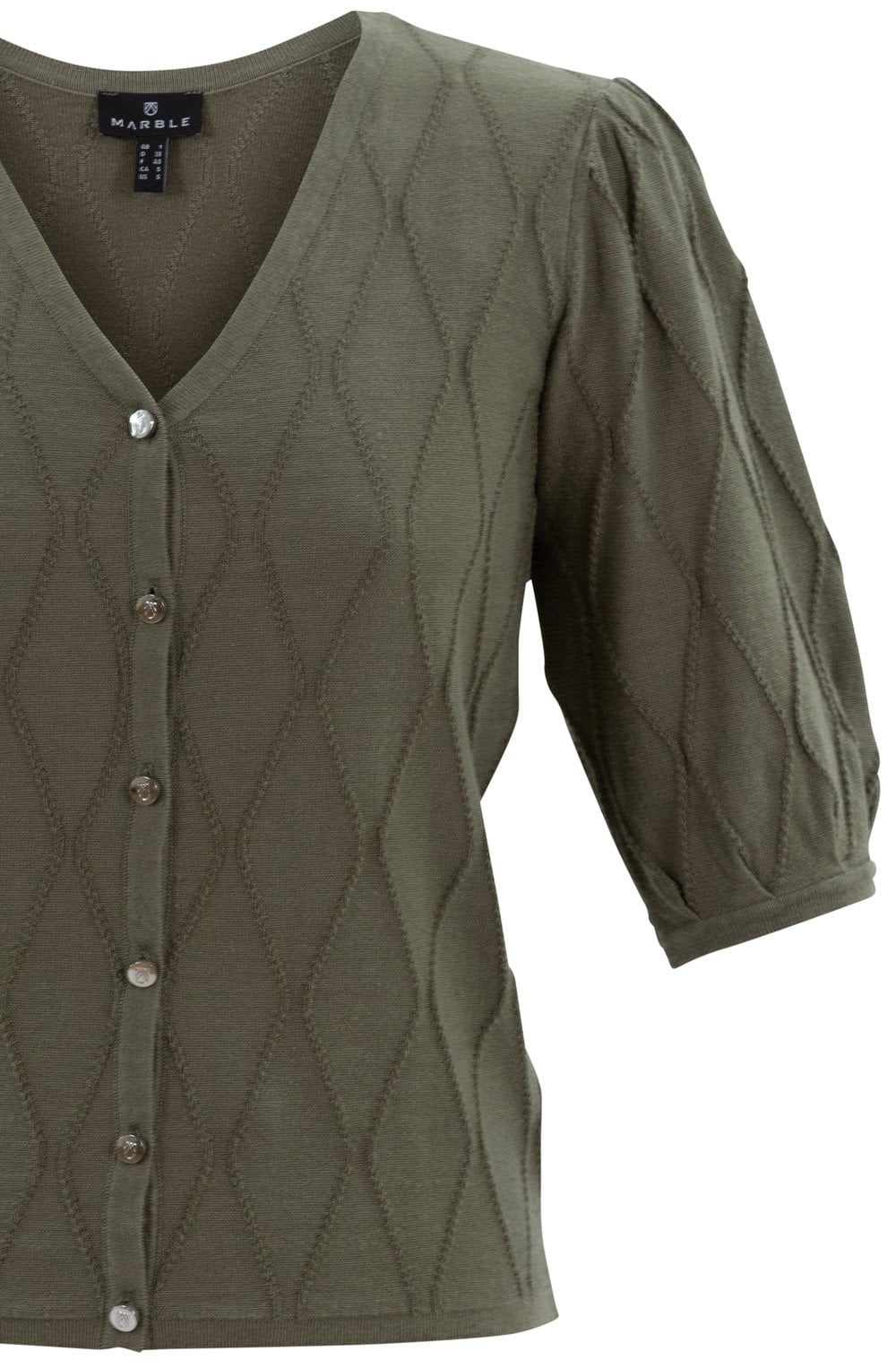 Khaki Short Sleeved Reversible Cardigan