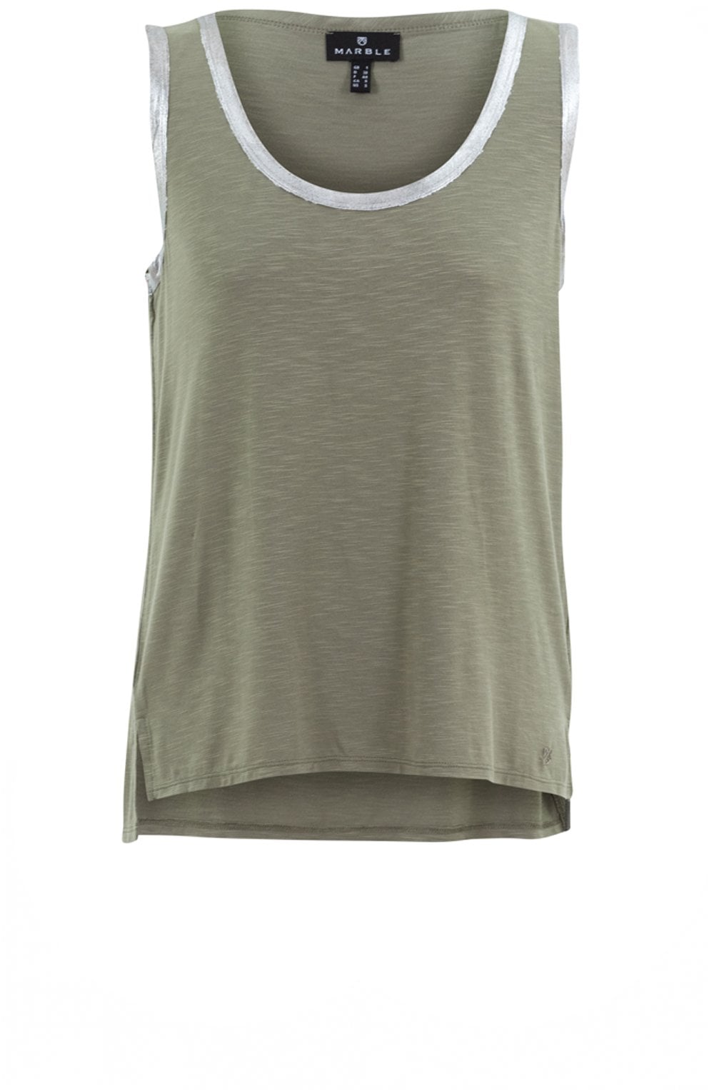 Khaki Silver Shimmer Vest Top