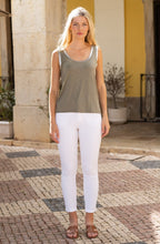 Khaki Silver Shimmer Vest Top