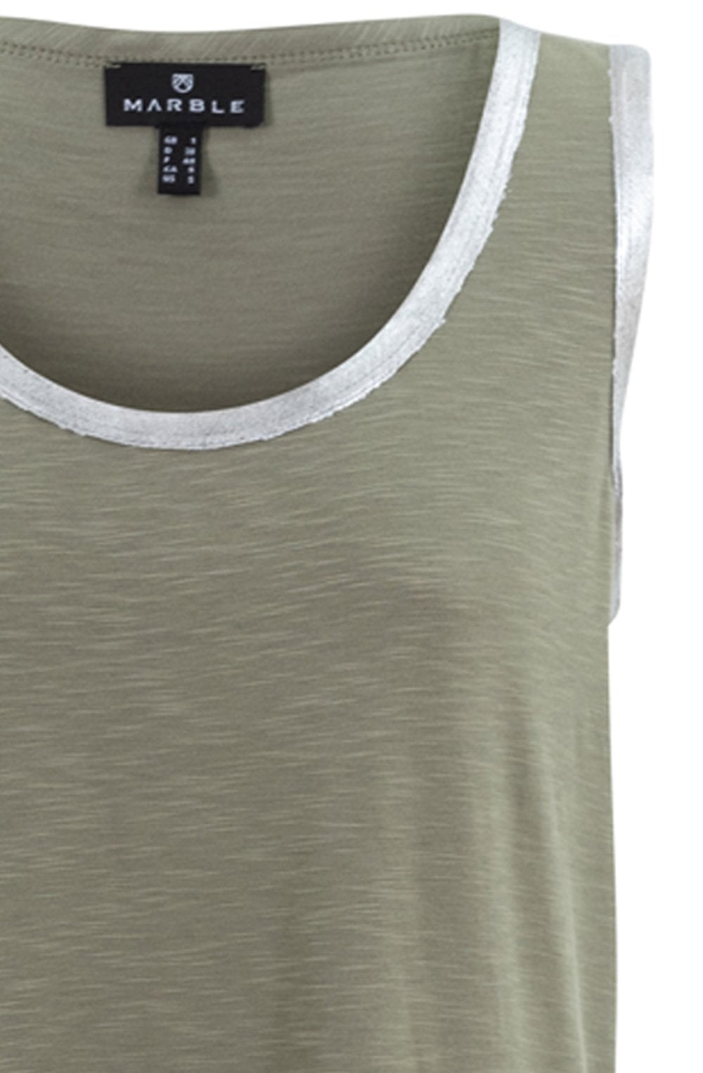 Khaki Silver Shimmer Vest Top