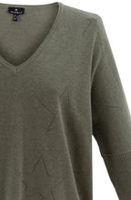 Khaki Star Design Relaxed Sweater