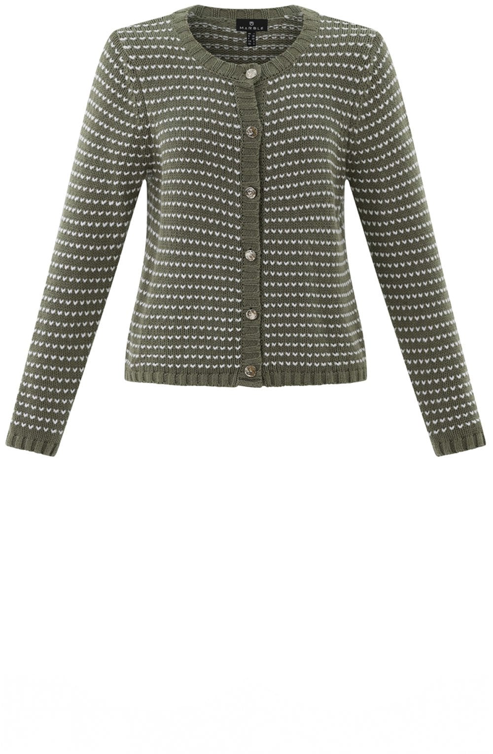 Khaki Statement Button Cardigan